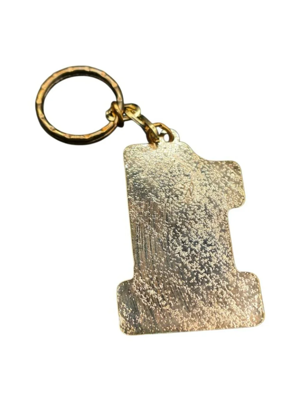 #1 Dad Vintage Keychain Red Gold-Tone Metal Classic Design